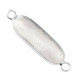 Crystal glass connector oblong oval 29mm Crystal-silver